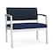 Lesro Lenox Steel Bariatric Chair Metal Frame, Silver, RF Blueberry Back, MD Ink Seat LS1401 - alternate 1